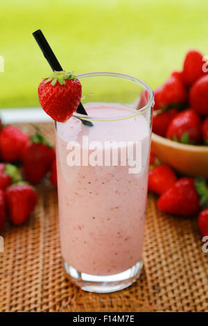 Strawberry smoothie Stock Photo