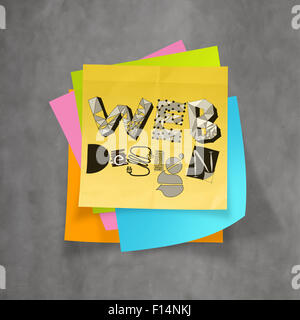 hand drawn WWW. on sticky notes and world map background as internet ...