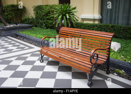 wood chair furniture in the hotel building Stock Photo