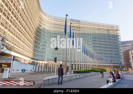 Le Berlaymont -  the European Comission building in Brussels. August 21, 2015 in Brussels, Belgium Stock Photo