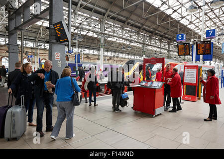 virgin trains check in desks at Piccadilly train station Manchester UK Stock Photo