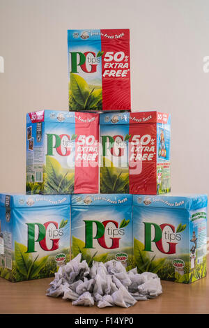 Boxes of PG Tips tea bags Stock Photo