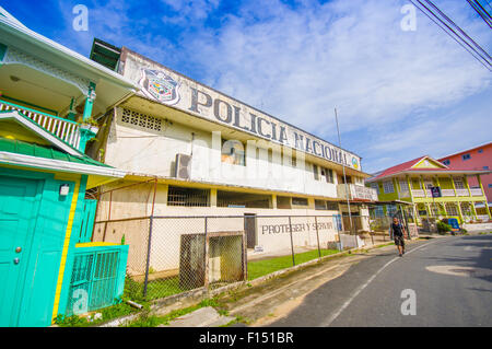 BOCAS, PANAMA - APRIL 15, 2015: Houses on the shore of the island of Colon in Bocas del Toro which is the capital of the provinc Stock Photo