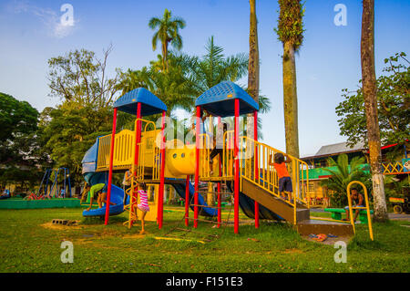 PANAMA, PANAMA - APRIL 16, 2015:  Street view of Isla Colon which is the most populated island in the Bocas del Toro archipelago Stock Photo