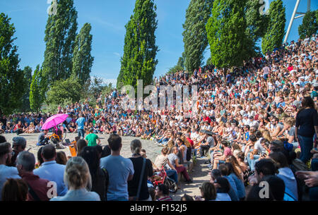 Bearpit Karaoke in Mauerpark, Berlin, Germany Stock Photo