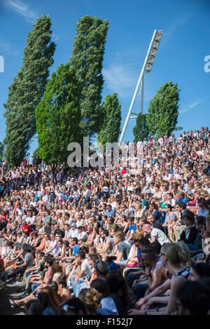 Bearpit Karaoke in Mauerpark, Berlin, Germany Stock Photo