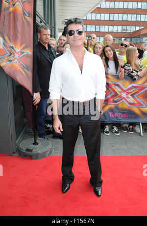 Simon Cowell X Factor Auditions 2014  in Manchester at the Emirates Old Trafford cricket ground, Manchester Stock Photo