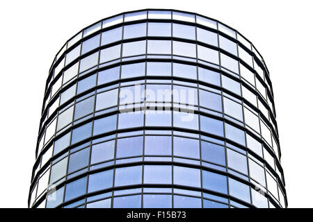 Modern office building made from glass and steel  in winter time Stock Photo
