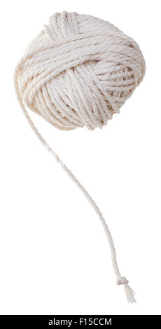 white tangle of cotton rope isolated on white background Stock Photo