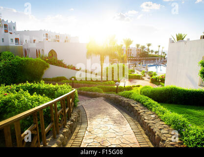 Beauty of egyptian hotel in the morning Stock Photo