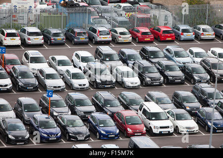 Car parking at Southampton docks Herbert Walker Ave Mayflower Cruise Terminal Stock Photo