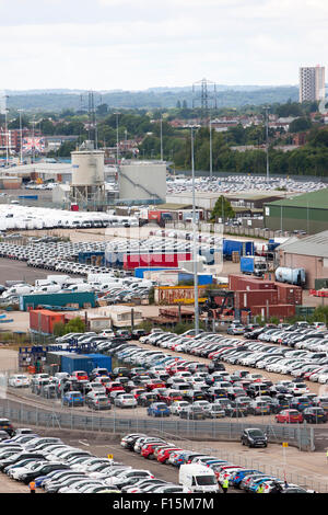 Car parking at Southampton docks Herbert Walker Ave Mayflower Cruise Terminal Stock Photo