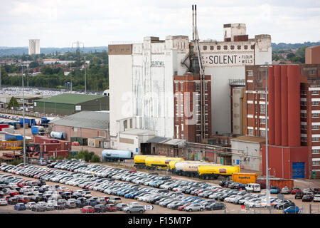 Car parking at Southampton docks Herbert Walker Ave Mayflower Cruise Terminal Stock Photo