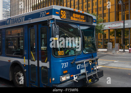 city bus in Hartford Ct Stock Photo