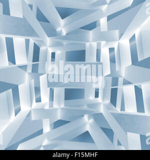 Abstract square background pattern based on a 3d illustration of chaotic braced constructions Stock Photo