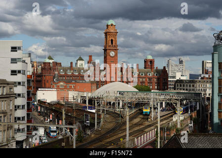 Manchester Oxford Road railway station and the Palace Hotel building in Manchester city centre UK Stock Photo