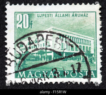 Magyar UjPesti Allami 20f Budapest postmark Stamp, Hungary Stock Photo