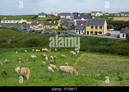 Scenic view of the coastal village of Doolin, Republic of Ireland Stock Photo