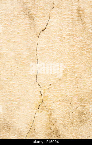 Old cement plastered wall that is cracked. Stock Photo