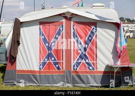 Confederate flag Tent 'The west will rise again' Stock Photo