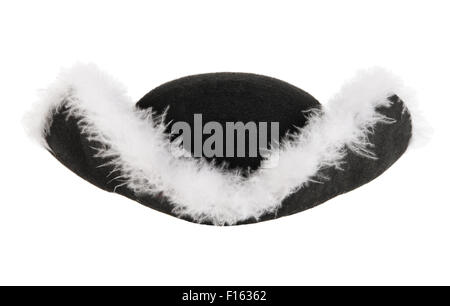 one black corsair cocked hat,  full face, on white background; isolated Stock Photo