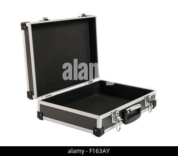 armored black case for money, on white background; isolated Stock Photo