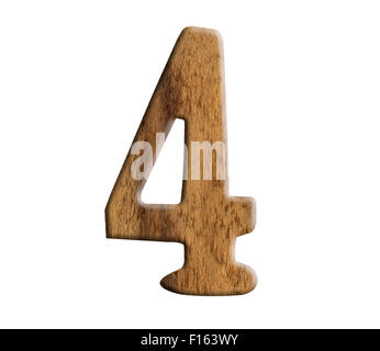 Alphabet made from wood, isolated on white background. Stock Photo