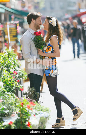 Couple dating in Paris Stock Photo