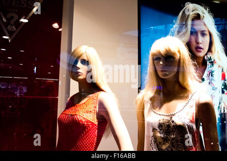 female mannequins in a window shop Stock Photo