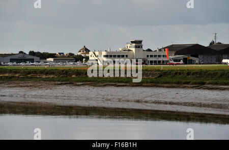 Shoreham, Sussex, UK. 28th August, 2015. Brighton City Airport is quiet this morning where it is almost a week since a Hawker Hunter jet crashed on to the A27 during a display in the Shoreham Airshow killing 11 people  Credit:  Simon Dack/Alamy Live News Stock Photo