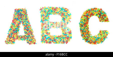 ABC.. made out of small candy letters Stock Photo