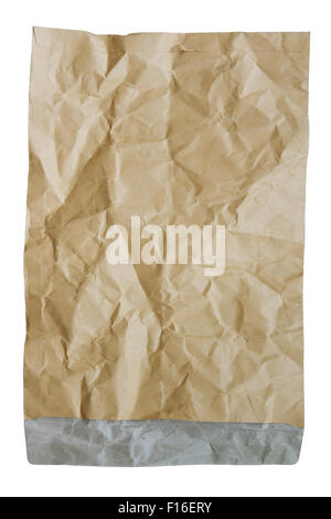 Crumpled brown envelope on white background Stock Photo
