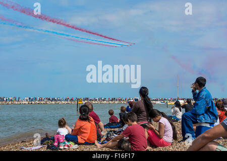 Red Arrows Display and Crowd Stock Photo