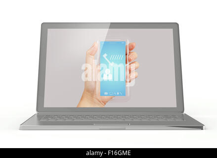 Mobile phones and laptops as concept Stock Photo