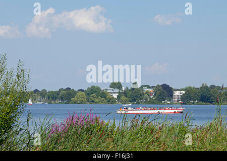 excursion boat, Outer Alster, Hamburg, Germany Stock Photo