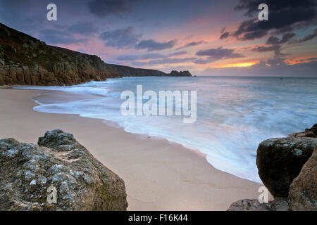 Porthcurno; Dawn; Cornwall; UK Stock Photo - Alamy