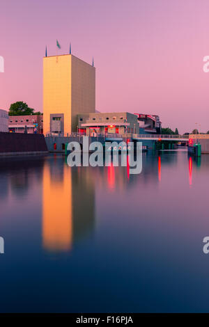 Groninger Museum at the blue hour in Groningen, the Netherlands Stock Photo