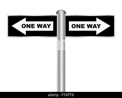 One Way Sign Stock Photo