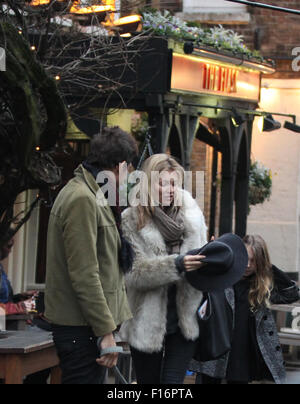 Kate Moss and family seen out and about in North London 2013 Stock Photo