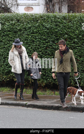 Kate Moss and family seen out and about in North London 2013 Stock Photo