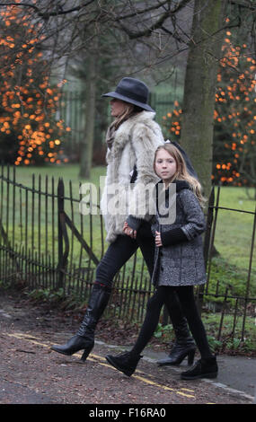 Kate Moss seen out and about with her family in North London 2013 Stock Photo