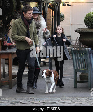 Kate Moss seen out and about with her family in North London 2013 Stock Photo