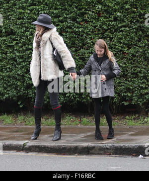 Kate Moss and family seen out and about in North London 2013 Stock Photo