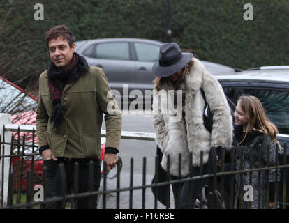 Kate Moss and family seen out and about in North London 2013 Stock Photo