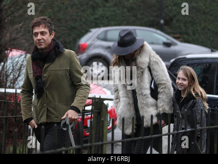 Kate Moss and family seen out and about in North London 2013 Stock Photo