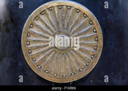 Stone mandala on side of temple Stock Photo