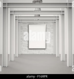 empty modern style frame on composition wall as concept Stock Photo