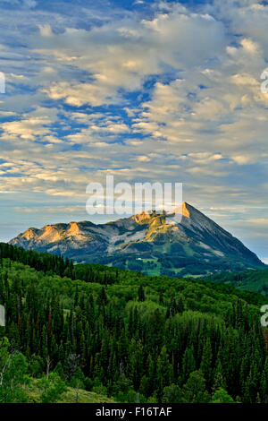 Gunnison National Forest and Mt. Crested Butte (12,162 ft.), near Crested Butte, Colorado USA Stock Photo