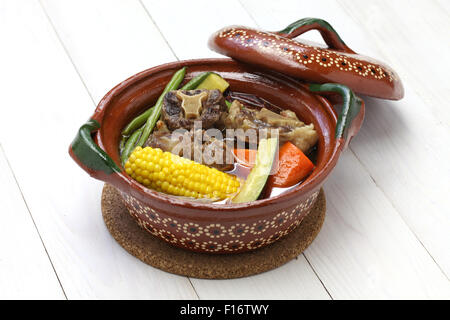 mole de olla, mexican spicy beef and vegetable stew Stock Photo