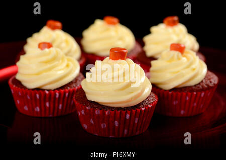 Red Velvet Cupcakes Stock Photo